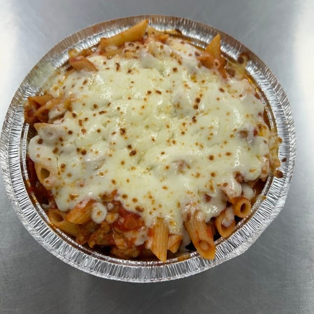 Penne and Meat Sauce Bake.