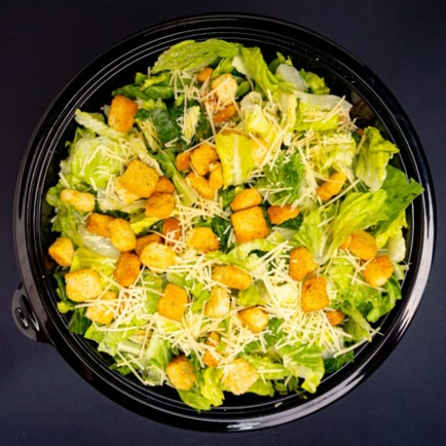 Pan of Caesar Salad.